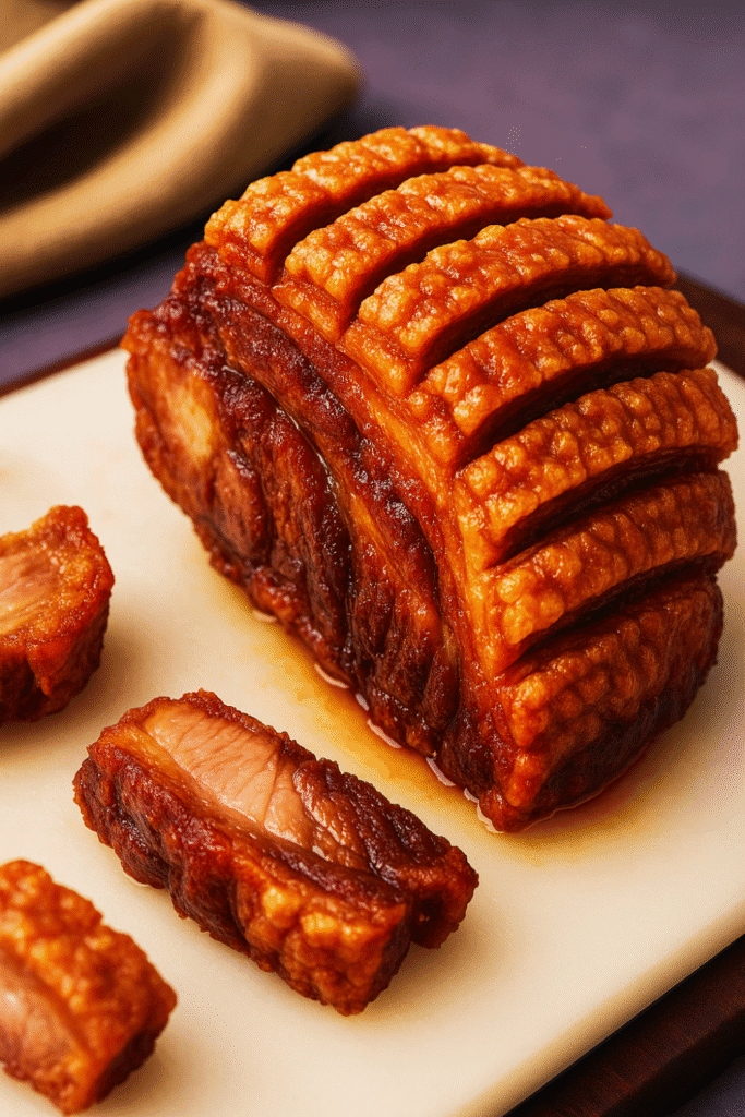 Fraldinha assada na Airfryer servida em fatias, suculenta e com crosta dourada.