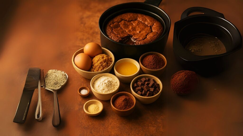 Brownie caseiro com casquinha crocante e interior cremoso feito na Airfryer