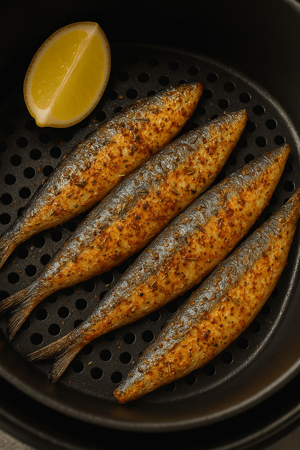 Sardinha assada na Air Fryer — crocante por fora, suculenta por dentro e sem fritura!